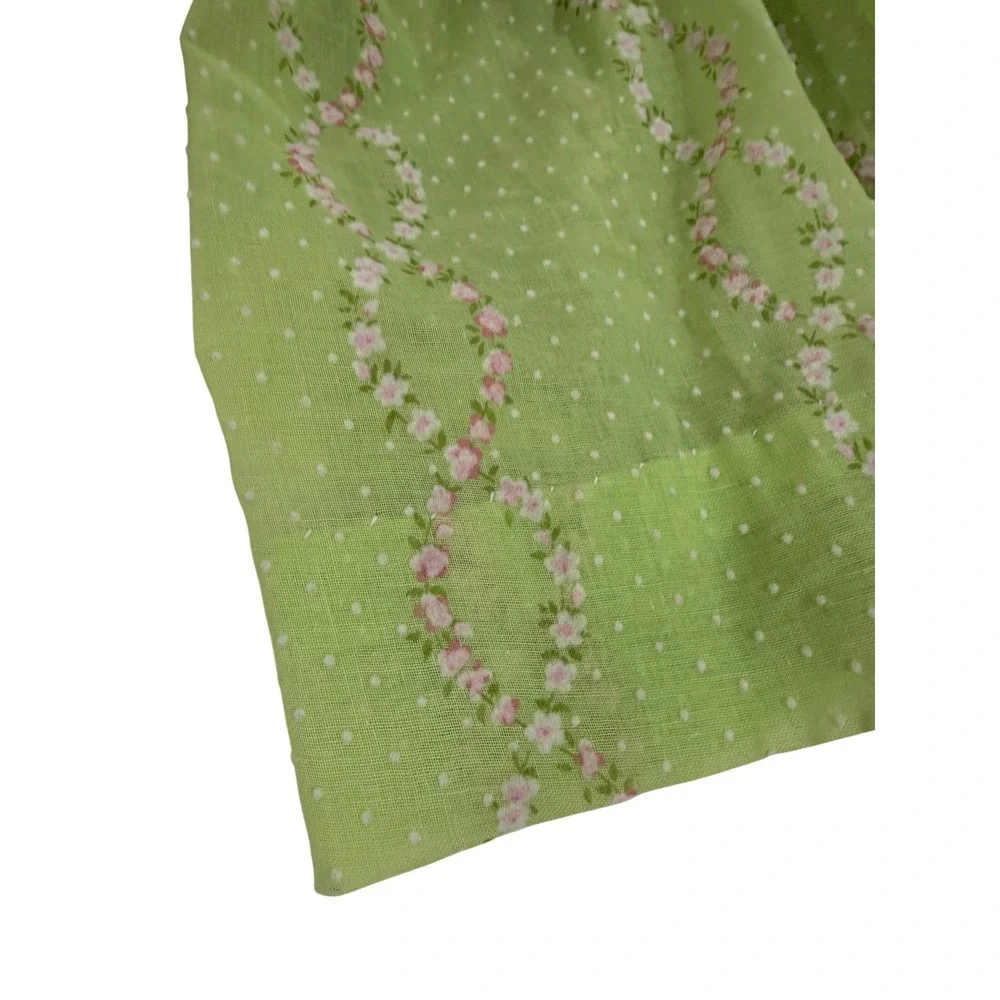 Handmade Baby Doll Outfit‎ Green Swiss Dot Floral Dress Slip Bloomers 3pc Set